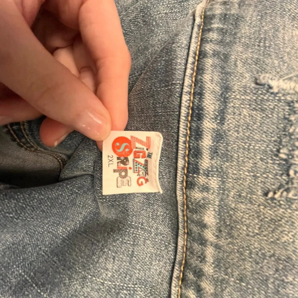 Zig Zag Stripe Denim Shirt / Jacket - Size 2XL - Picture 8 of 10